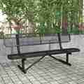 Flash Furniture Sigrid 6' Outdoor Bench with Backrest, Commercial Grade Metal Mesh Seat, Backrest, Black Steel Frame SLF-AG4HUT2-BK-GG